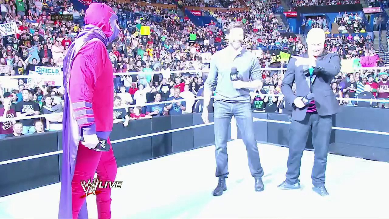 Raw guest star Hugh Jackman is confronted by -Magneto-- Raw, April 28, 2014 - YouTube