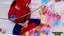 Pink Spidergirl spider-man Lot Wet balloons - Learn Colours Balloon Finger Nursery Songs C