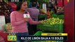 Cercado de Lima: precio del kilo de limón baja a 15 soles