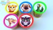 Play Doh Clay Talking Angela Lollipop Surprise Toys Learn Colors Talking Tom and Friends C