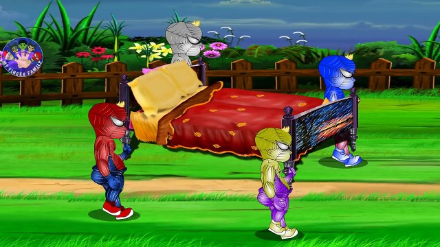 Colors Spiderman Five Little Monkeys Jumping On The Bed | Finger Family Rhymes Compilation