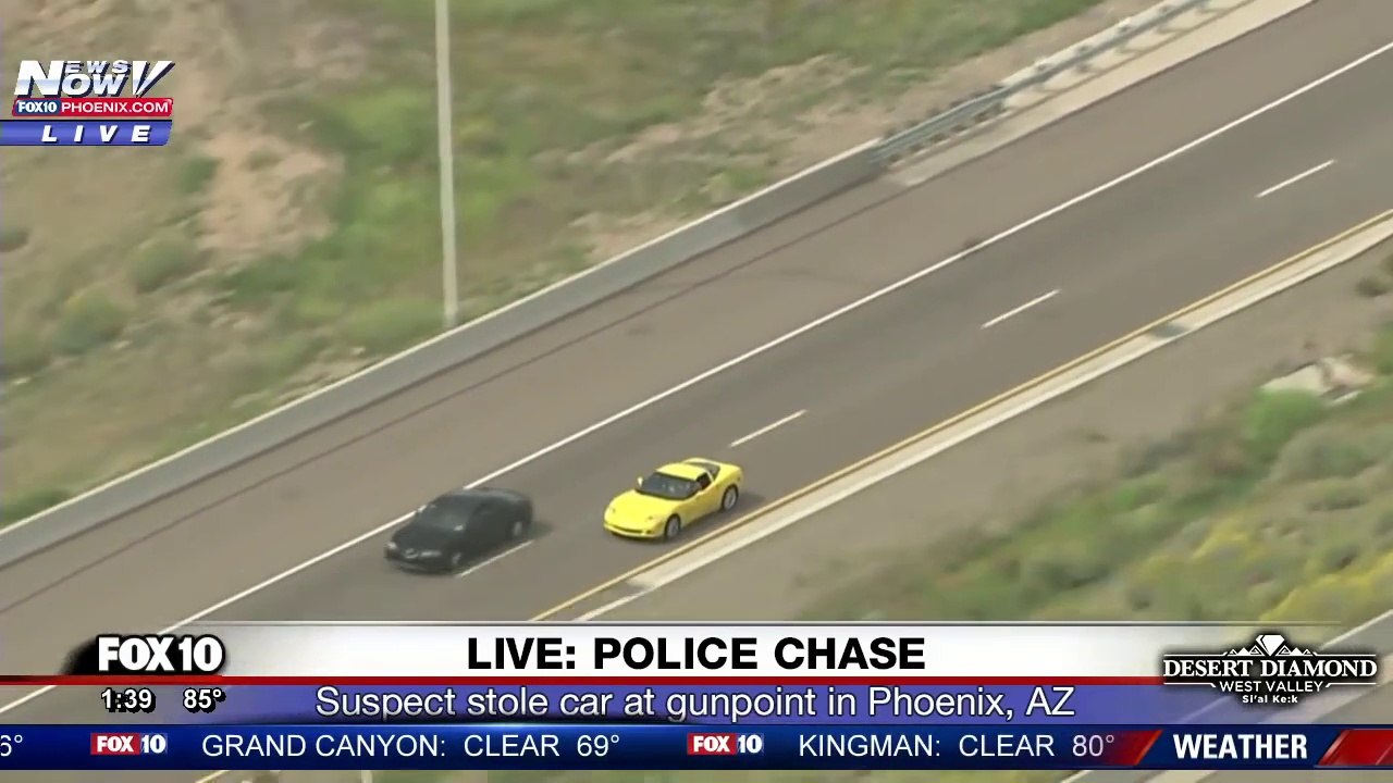 Police Chase Stolen Corvette In Phoenix Az Video Dailymotion