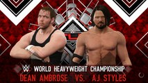WWE 2K17 AJ Styles Vs Dean Ambrose WWE World Heavyweight Championship TLC Match