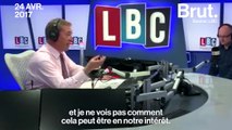 Emmanuel Macron ou Marine Le Pen ? Nigel Farage défend la candidate du FN