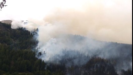 Feu de foret dans le Queyras