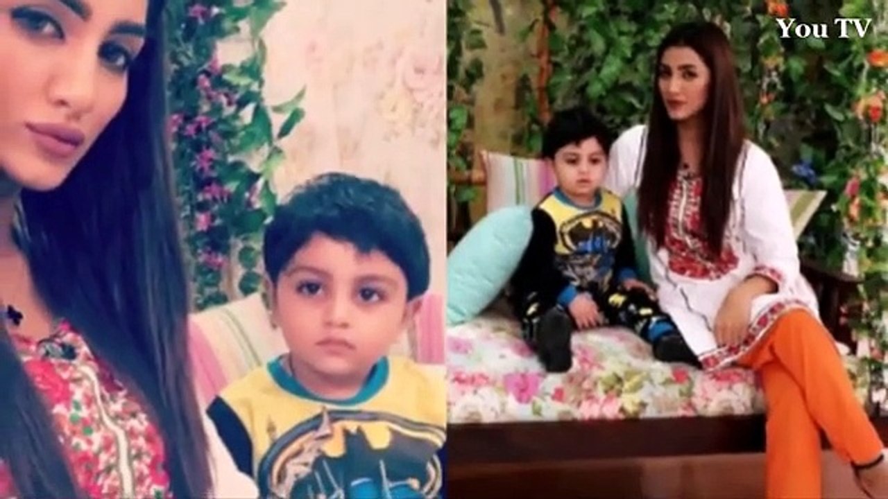 Mathira with her Son and Husband