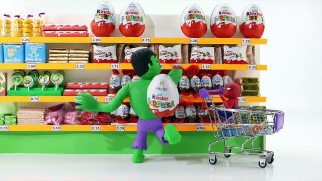 FROZEN ELSA & LIPSTICK PRANK Hulk Spiderman Superhero Pranks Collection Play Doh Stop Motion