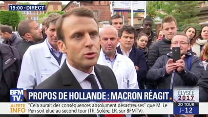 Propos de Hollande sur la présence de Le Pen au 2nd tour: "Ils n’avaient qu’à s’activer avant", dit Macron