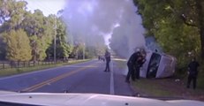 Florida Deputies Save Suspect From Burning Van After Chase