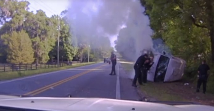 Florida Deputies Save Suspect From Burning Van After Chase