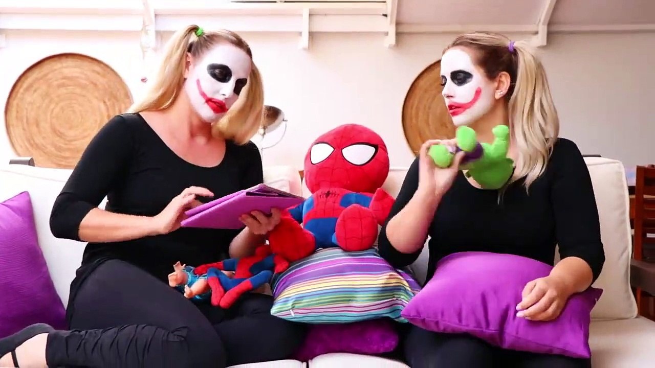Joker Girl vs Joker Girl Twins PEPPER ON KINDER SURPRISE EGGS PRANK! - Real Life Superheroes Fun