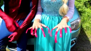 Spiderman & Frozen Elsa vs Poison Ivy! w_ Pink Spidergirl, Joker, Ariel Mermaid & Superman  -)-Yai_iVlD