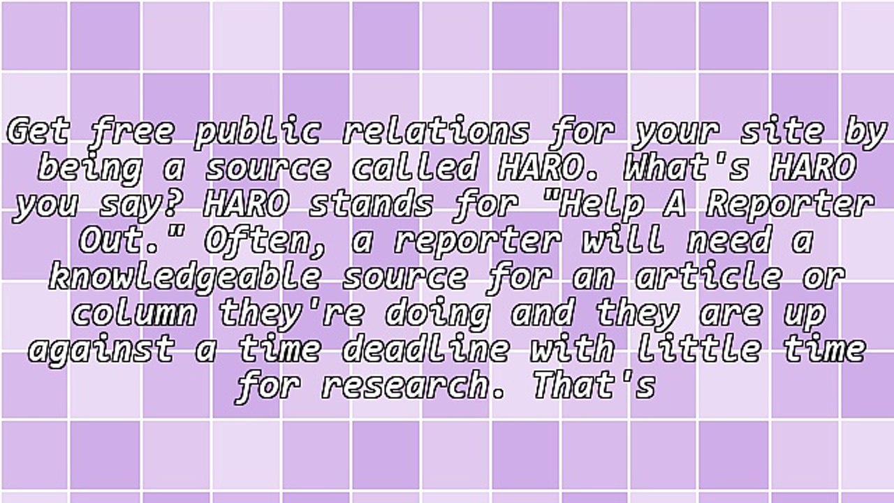 Free Public Relations for Your Site With HARO