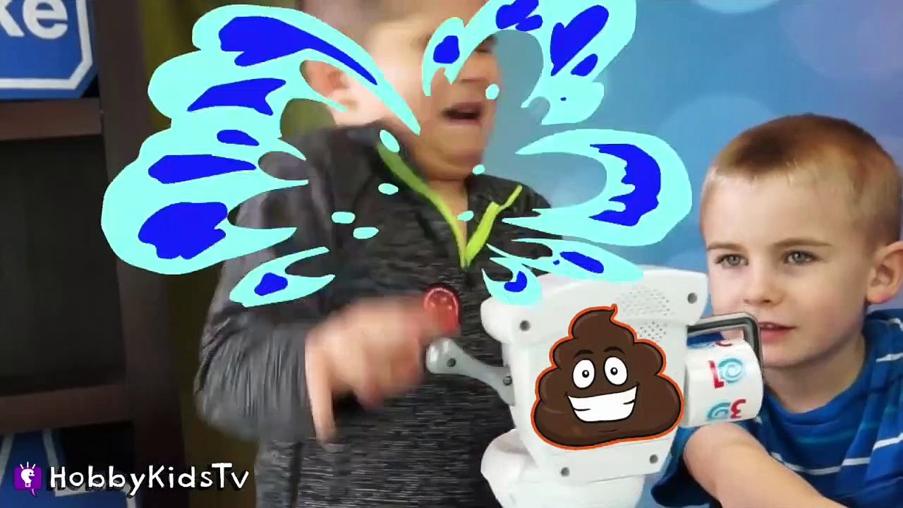 TOILET Trouble Game Play   Real Spray! Funny POO Play-Doh TOYS HobbyKidsTV-hIA