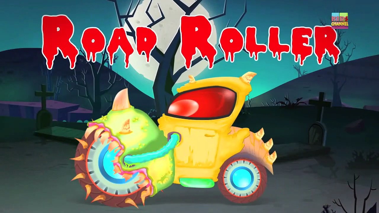 Scary Construction Vehicle _ Halloween cars and trucks _ Cars For Children-8TNtc