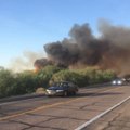 Brush Fire Burns Along Bush Highway Near Mesa