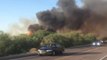 Brush Fire Burns Along Bush Highway Near Mesa