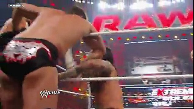 Rey Mysterio, Edge & Triple H vs. The Straight Edge Society