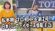 日本ハム 松本剛 プロ初ホームラン＆第2号！昨日のソフトバンク戦 2017.4.26 日本ハムファイターズ情報 プロ野球