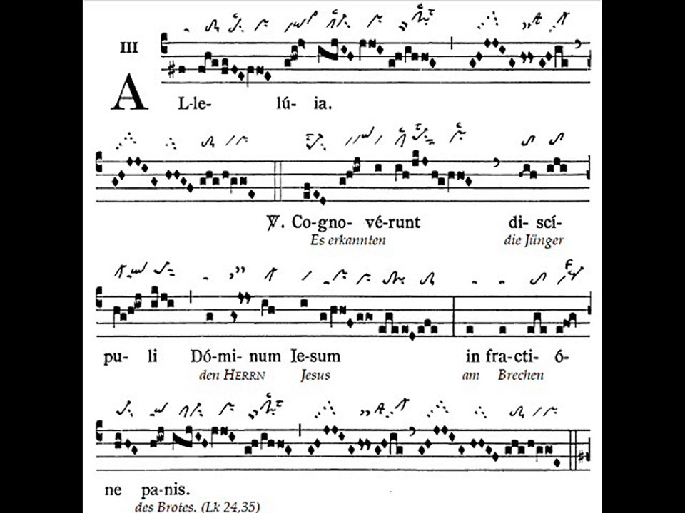 Alleluia Cognoverunt discipuli, Dominica III Paschae (3 TP)