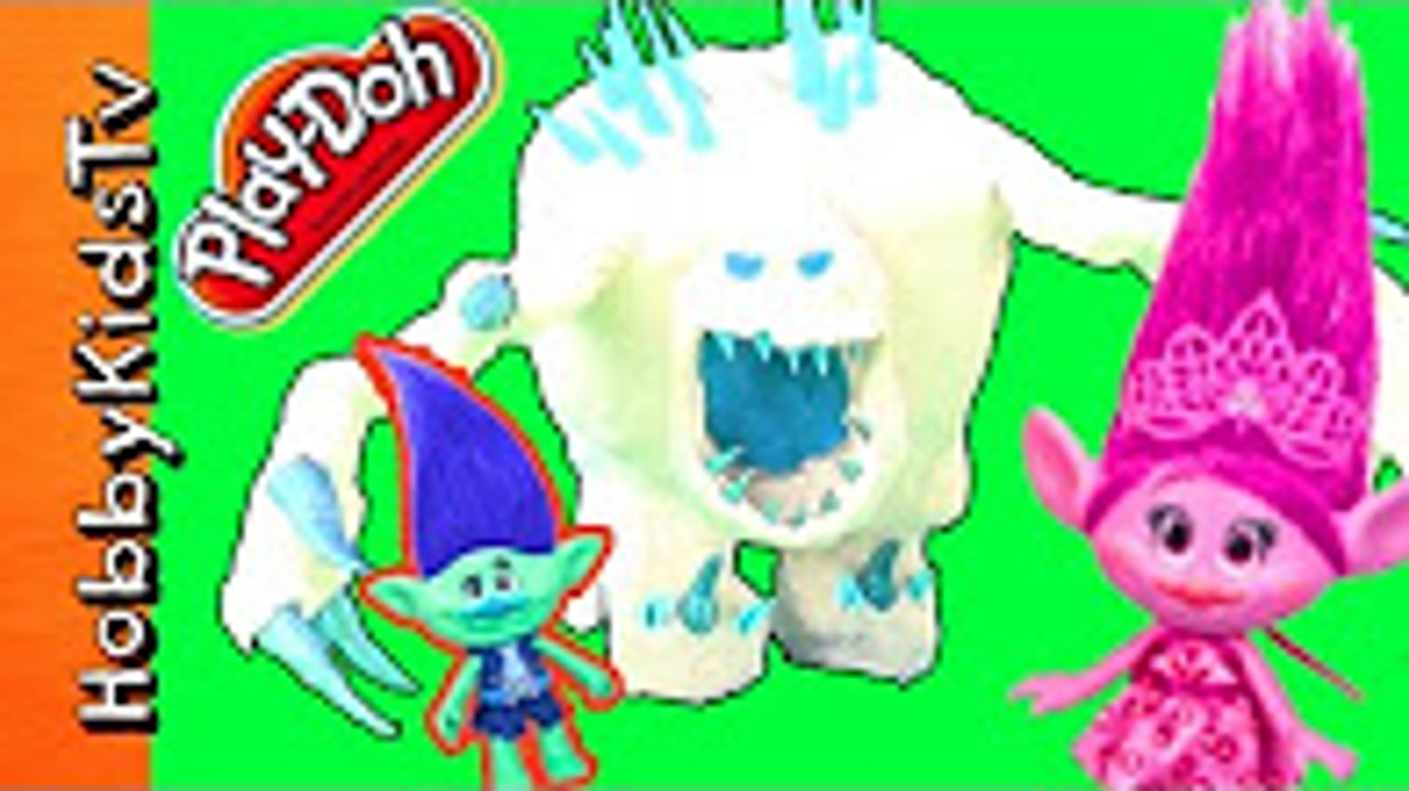 Marshmallow Monster Attacks Trolls! Play-Doh Disney Frozen Fun Toy Play HobbyKidsTV