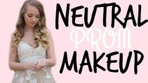 NEUTRAL PROM MAKEUP & DRESS IDEA!