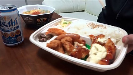 【ほっかほっか亭】　チキン南蛮スペシャルごはん大盛りを喰う！　【全メニュー制覇】"Japanese lunch box & Instant noodle & beer"