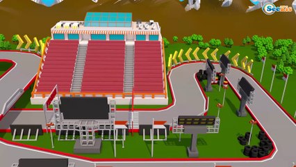 Learn Colors with Racing Cars Cartoon Nursery Rhymes for Kids and Children