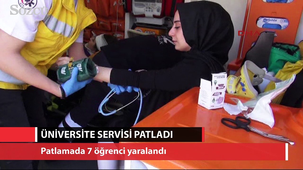 Üniversite servisinde patlama