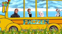 Wheels On The Bus Go Round And Round Hulk Spiderman Frozen Kids Songs | Nursery Rhymes fo
