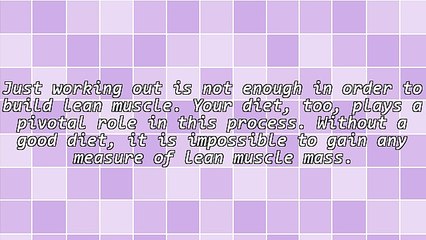 Diet Plan To Build Lean Muscle
