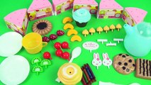 Toy birthday fruit cake cupcakes cookies tea party playset velcro cutting food