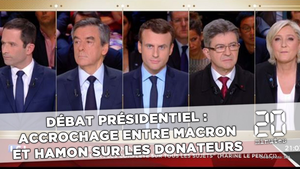 Débat présidentiel :  Accrochage entre Benoît Hamon  et Emmanuel Macron sur les donateurs