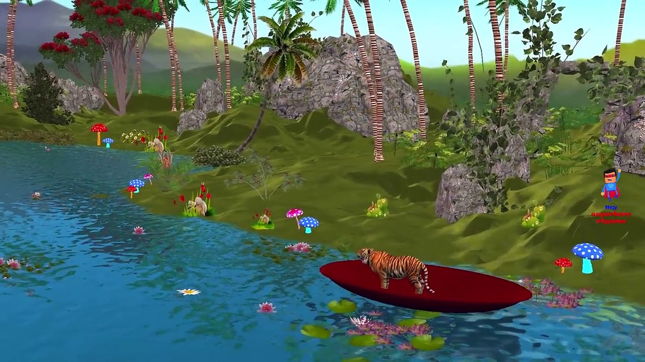 Лодка мультфильм Дети Семья палец лев питомник рифмы Строка тигр Ваш |