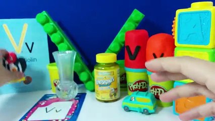 Learns English ABC The Letter V Surprise Eggs V is for Vitamins Van Vulture Vase