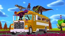 Dinosaurs Cartoon Singing Finger Family Nursery Rhymes And Wheels On The Bus Go Round And