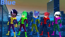 PJ Masks - Spiderman PJ Masks - Body Paint Finger Family Song Learn Colors for Children an