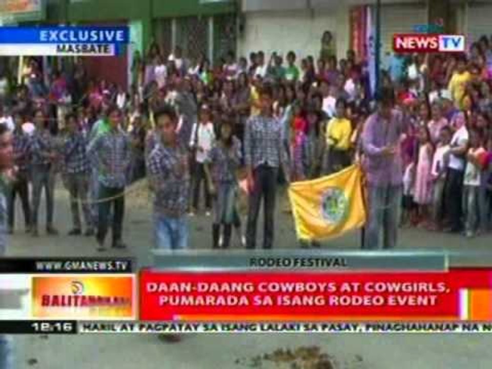BT: Daan-daang cowboys at cowgirls, pumarada sa isang rodeo event sa Masbate