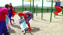 Superhero Compilation Frozen Elsa Breaks Her Arm w/ Spiderman Evil Twin Pink Spidergirl Tw