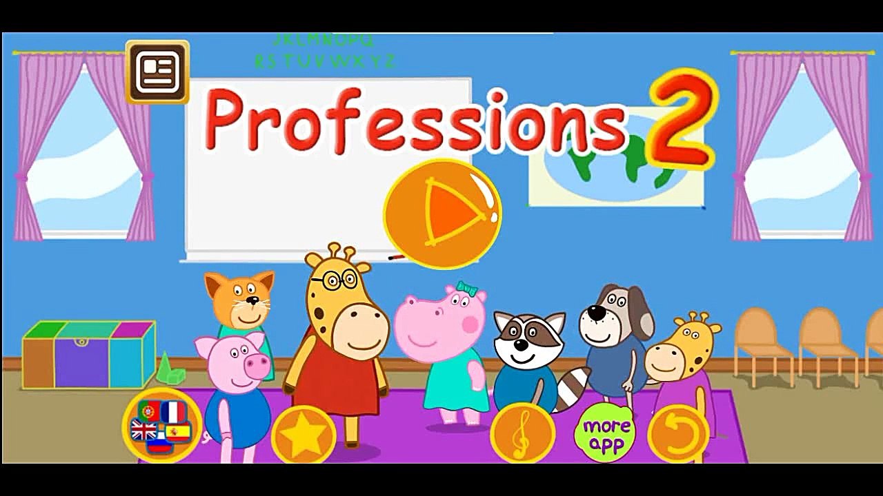 Hippo Pepa Professions Kindergarten 2 Cartoon game for kids Kids channel Peppa
