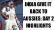 India vs Australia 3rd Test: Day 2 highlights, KL Rahul misses century | Oneindia News