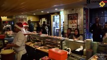 Cutting Sushi Tuna And Sushi At A Japanese Restaurant