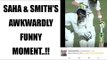 Wriddhiman Saha & Steve Smith tumble on field, end up in awkward position | Oneindia News
