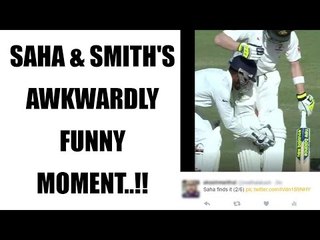 Wriddhiman Saha & Steve Smith tumble on field, end up in awkward position | Oneindia News