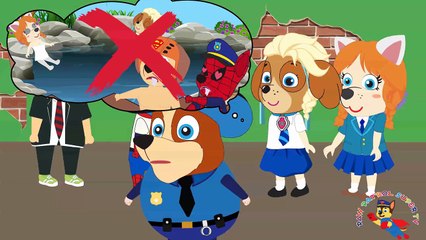 Paw Patrol Spiderman and Friends Peeking Girlfriend Bathing in the Pool! Paw Patrol Cartoo