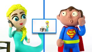 Superman vs Frozen Elsa! Stop Motion Superhero Prank Videos