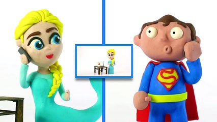 Superman vs Frozen Elsa! Stop Motion Superhero Prank Videos