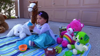 Teddy Bear Toy Crushed by Truck w  Snow White, Baby Elsa, Catwoman