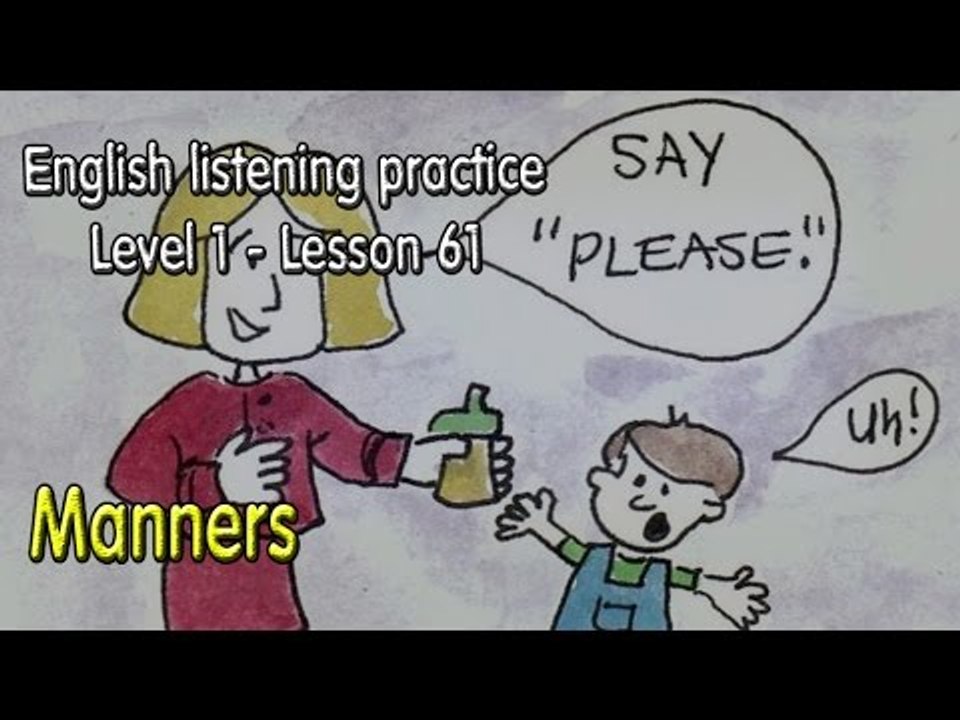 How to improve EnglishListening English for beginner learnerslesson 61Manners