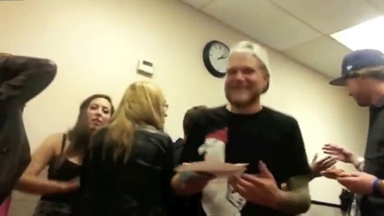 Guy Slaps Someone With A Pizza Then Gets Knocked Out